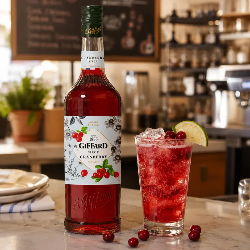 Jarabe Giffard Sabor Cranberry (Arándano) – Botella de 1 Litro