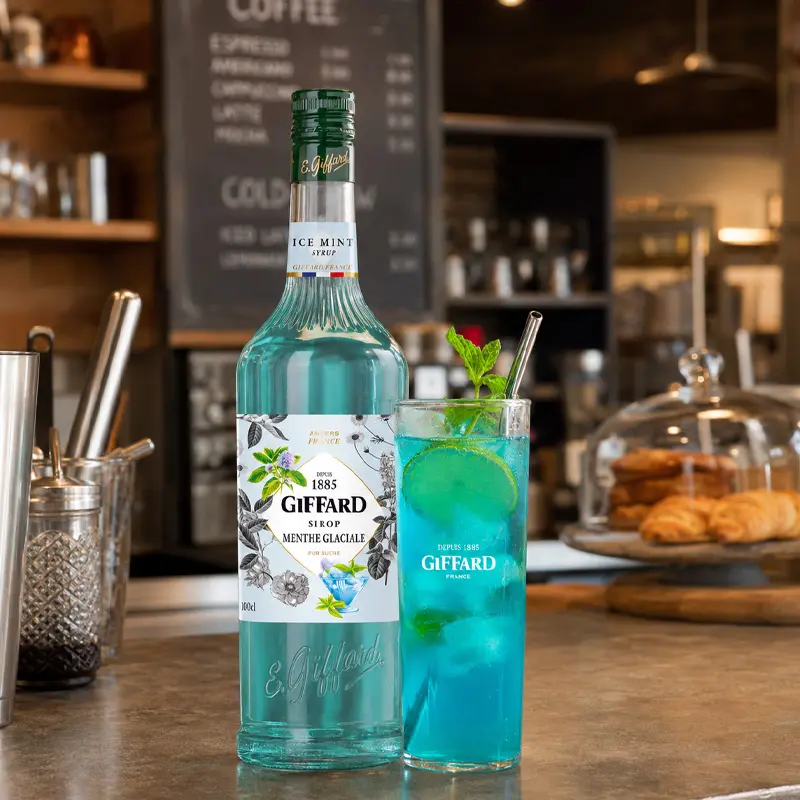 Jarabe Sabor Menta Helada 1 Litro. Jarabes GIFFARD