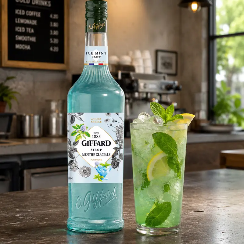 Jarabe Sabor Menta Helada 1 Litro. Jarabes GIFFARD