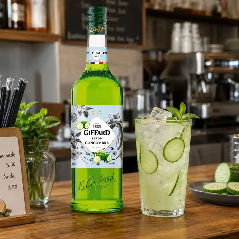 Jarabe Giffard Sabor Pepino – Botella de 1 Litro