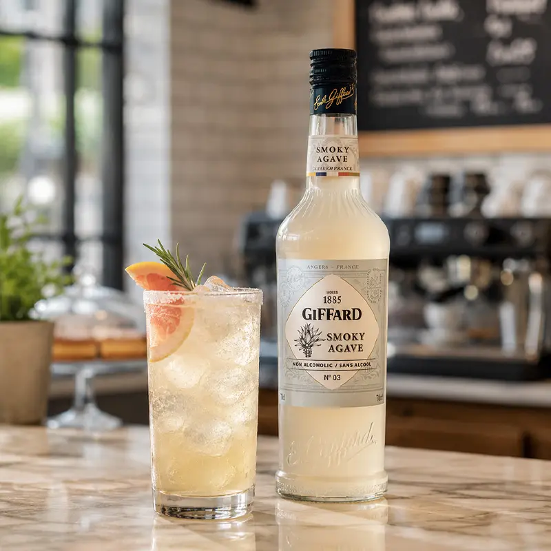 Jarabe Giffard Smoky Agave (Mezcal) Sin Alcohol - Botella de 700 ml