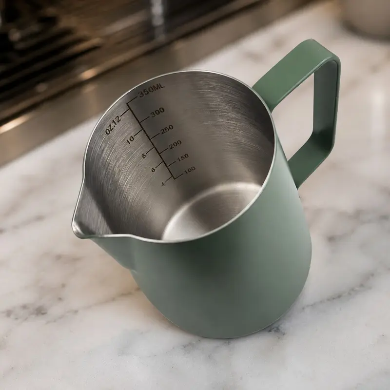 Jarra para Espumar Leche 350 ml | Pitcher para Latte Art Verde