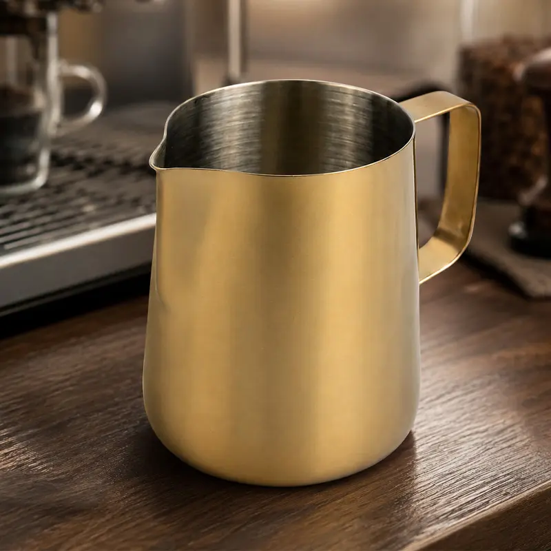 Jarra para Espumar Leche 350 ml Color Dorado | Pitcher para Latte Art