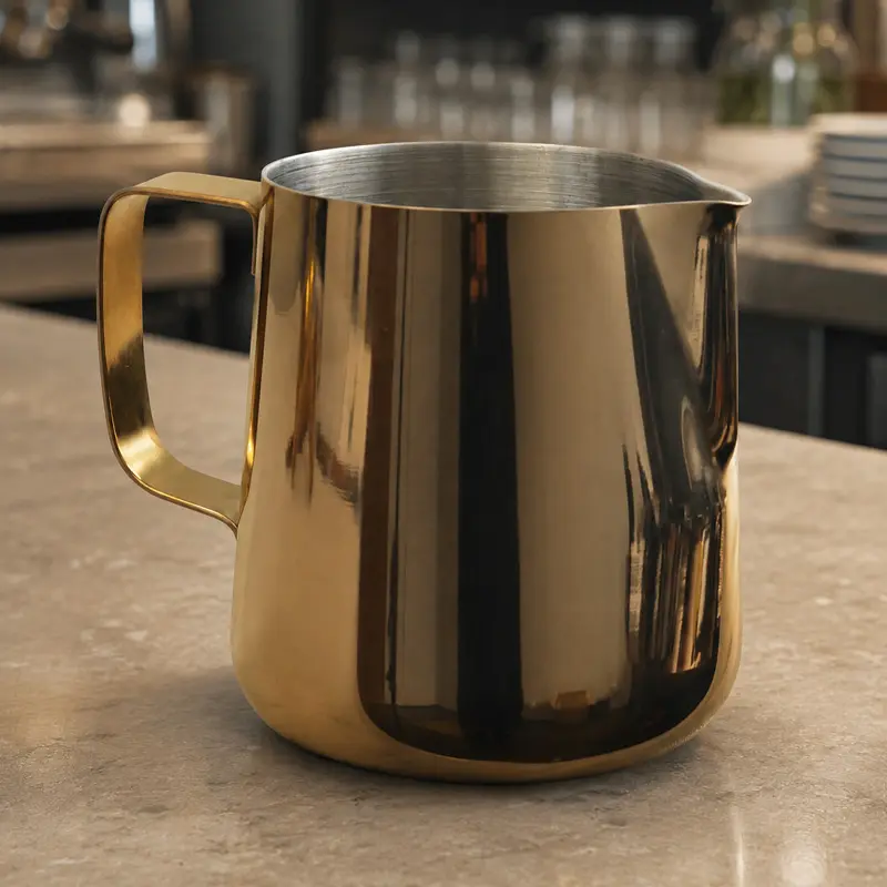 Jarra para Espumar Leche 550 ml Color Dorado | Pitcher para Latte Art
