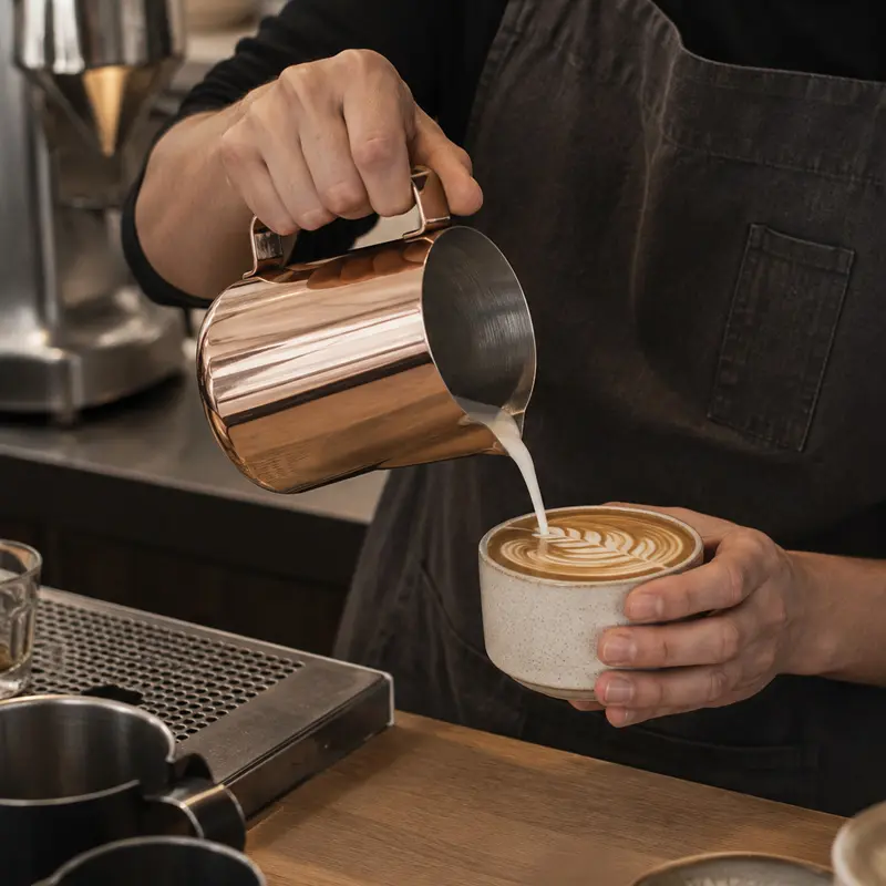 Jarra para Espumar Leche 550 ml Color Oro Rosa | Pitcher para Latte Art