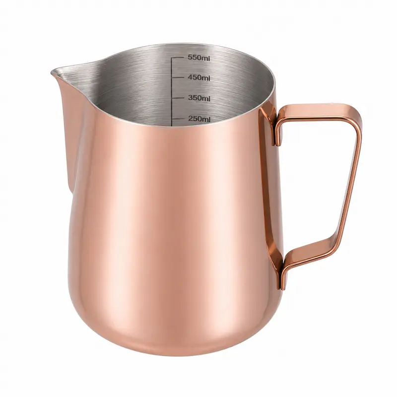 Jarra para Espumar Leche 550 ml Color Oro Rosa | Pitcher para Latte Art