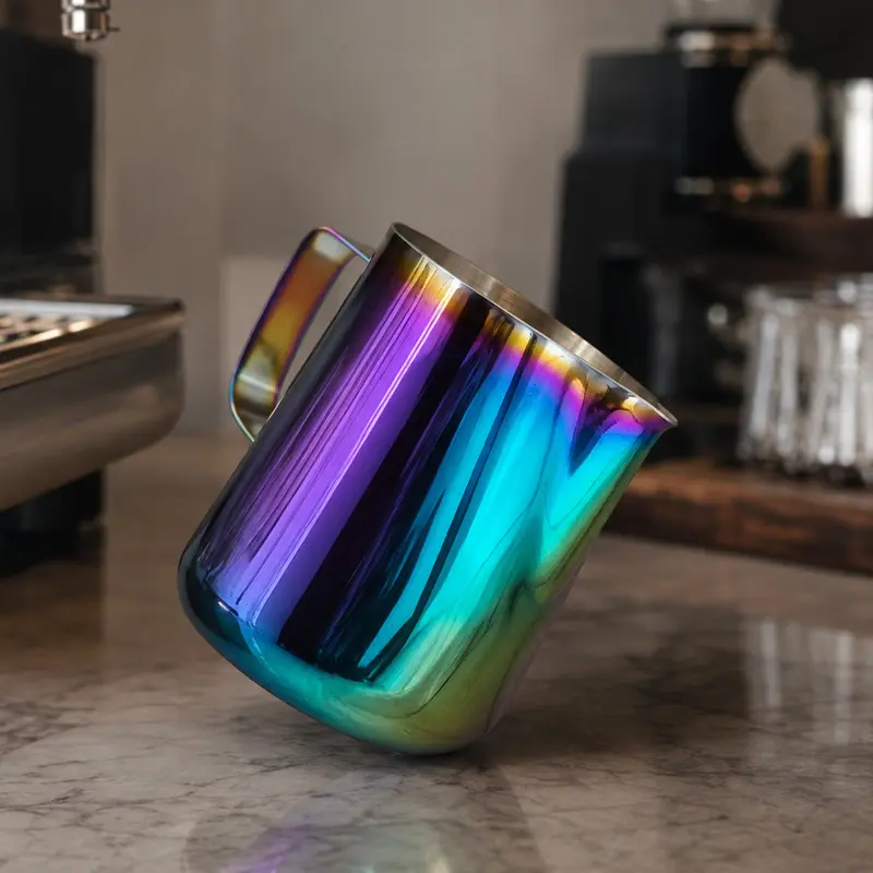 Jarra para Espumar Leche 350 ml Acabado Tornasol | Pitcher Rainbow para Latte Art