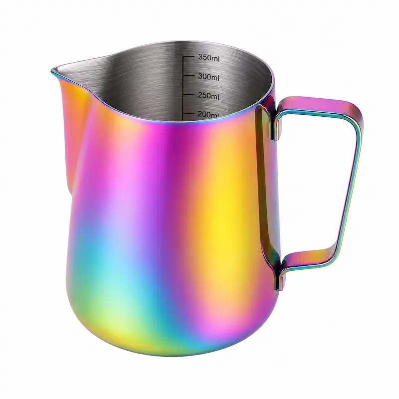 Jarra para Espumar Leche 350 ml Acabado Tornasol | Pitcher Rainbow para Latte Art