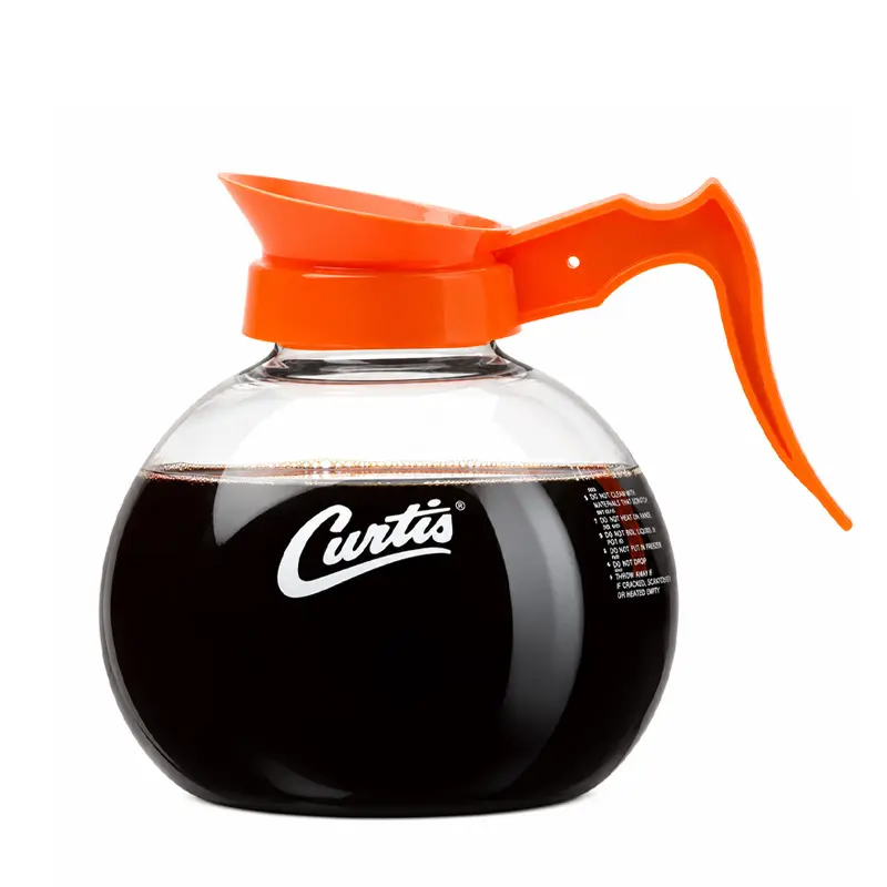 Jarra de Vidrio Para Servicio de Café Americano Descafeinado. Mango Color Naranja