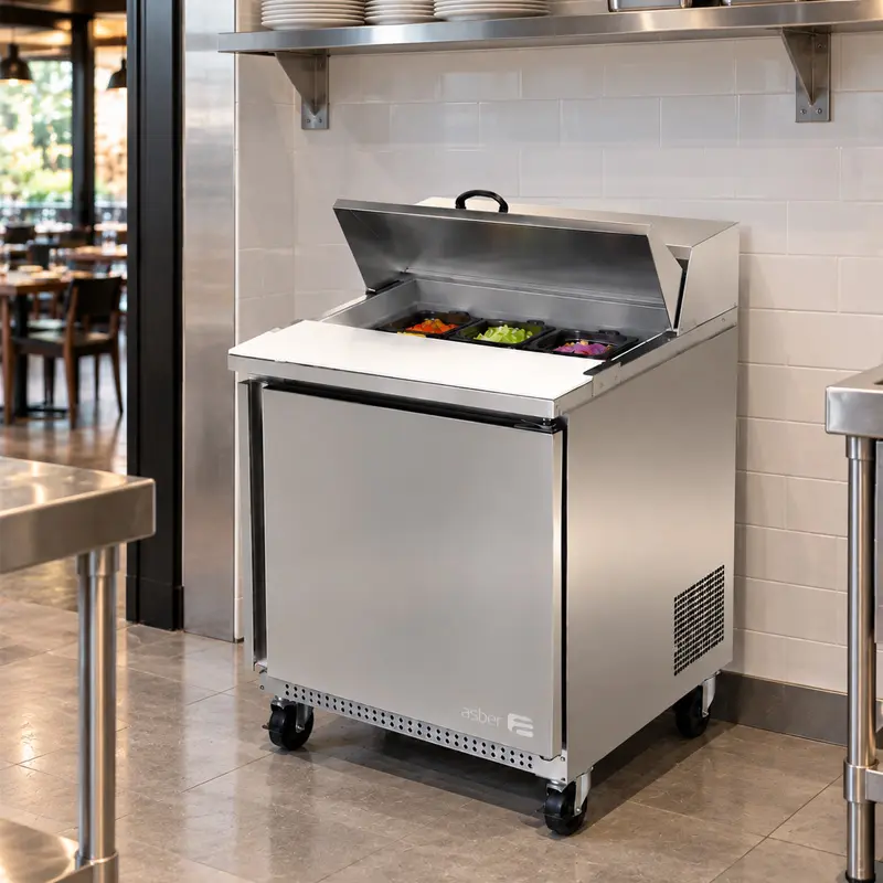 Mesa Refrigerada para Ensaladas Asber APTS-27-8 | Mesa Preparación Refrigerada