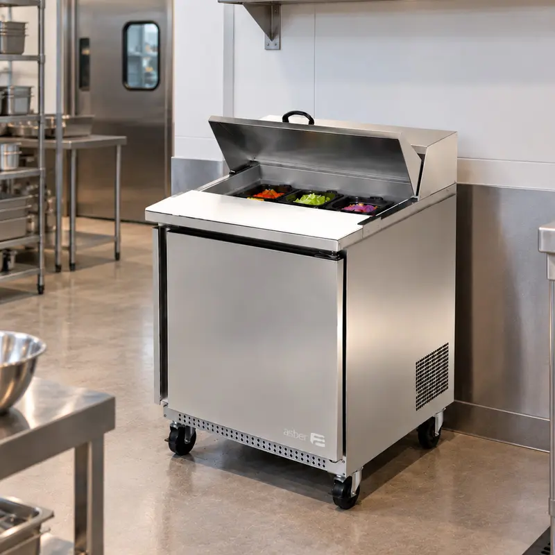 Mesa Refrigerada para Ensaladas Asber APTS-27-8 | Mesa Preparación Refrigerada