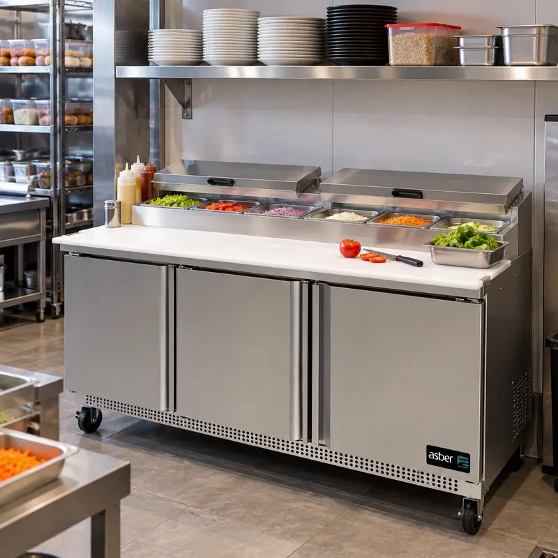 Mesa Refrigerada para Preparación de Pizzas Asber APTP-72-PE