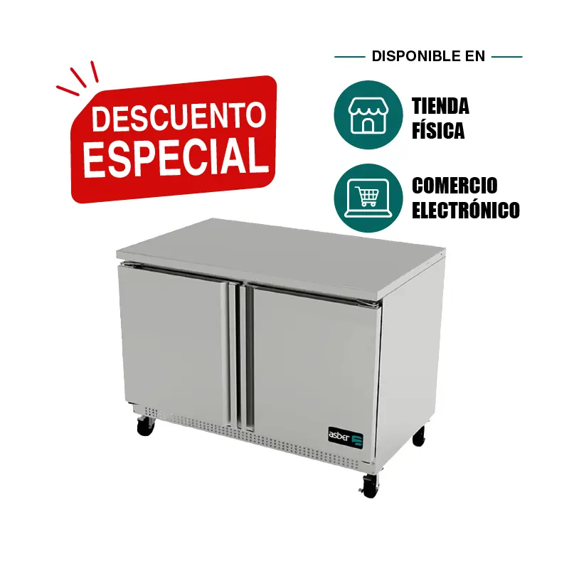 Mesa Refrigerada Bajo Mostrador Asber AUTR-48 | Refrigerador Industrial