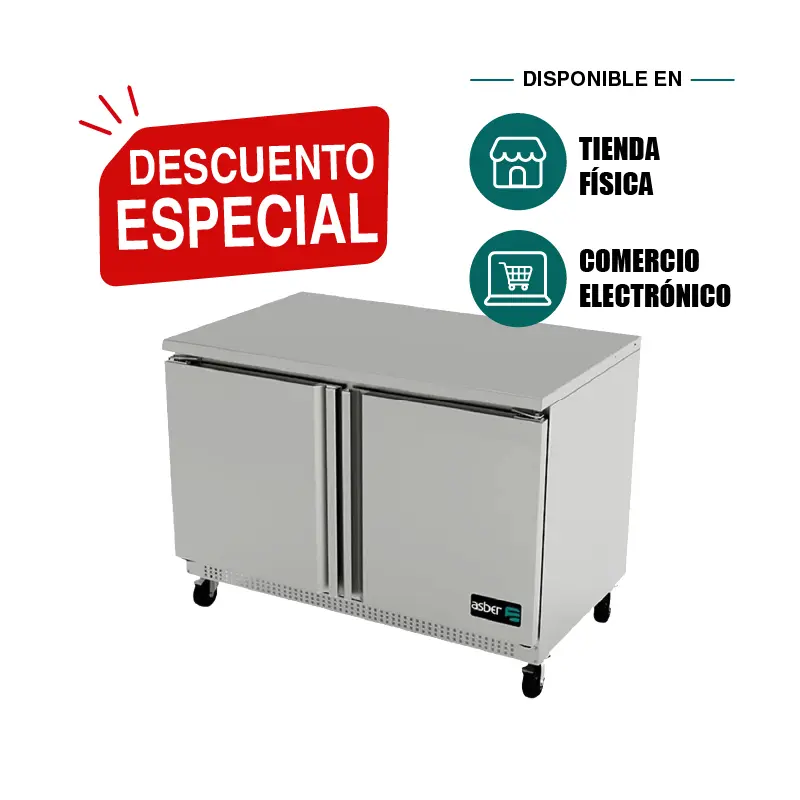 Mesa para Conservación de Congelados Asber AUTF-48 | Congelador Bajo Mostrador