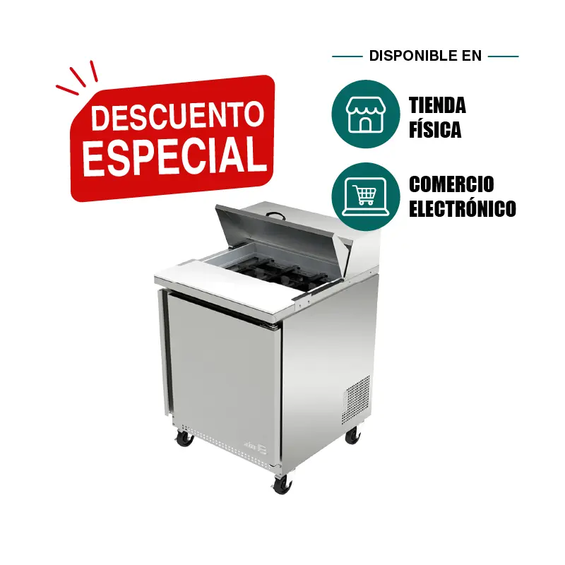Mesa Refrigerada para Ensaladas Asber APTS-27-8 | Mesa Preparación Refrigerada