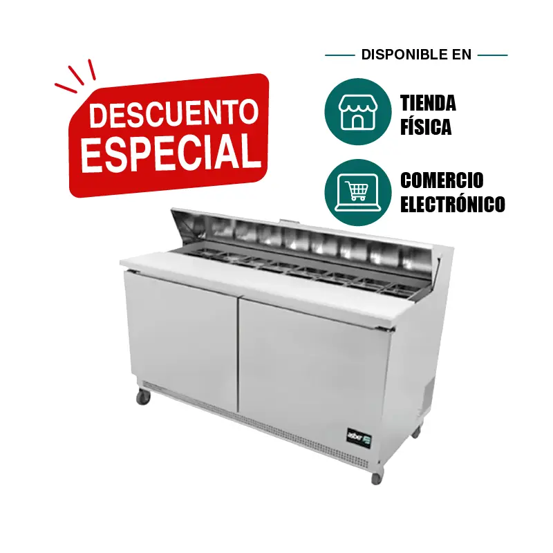 Mesa Refrigerada para Ensaladas Asber APTS-60-16 | Mesa Preparación Refrigerada