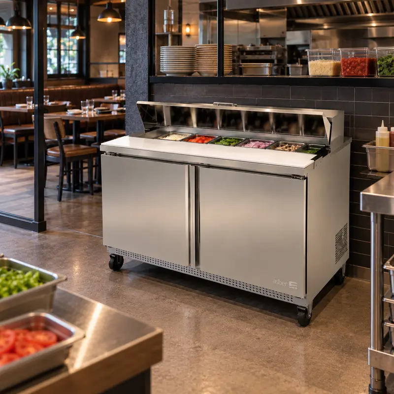 Mesa Refrigerada para Ensaladas Asber APTS-48-12 | Mesa Preparación Refrigerada