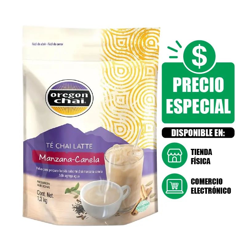 Polvo Oregon Chai Sabor Manzana Canela 1.3 Kg