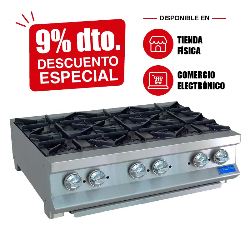 Parrilla Industrial San-Son 6 Quemadores SS6Q | Parrilla Comercial