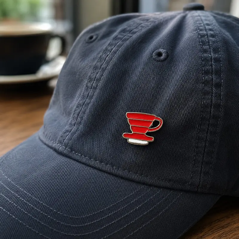 Pin en Forma de Gotero de Café V60 en Color Rojo - Accesorio para Amantes del Café