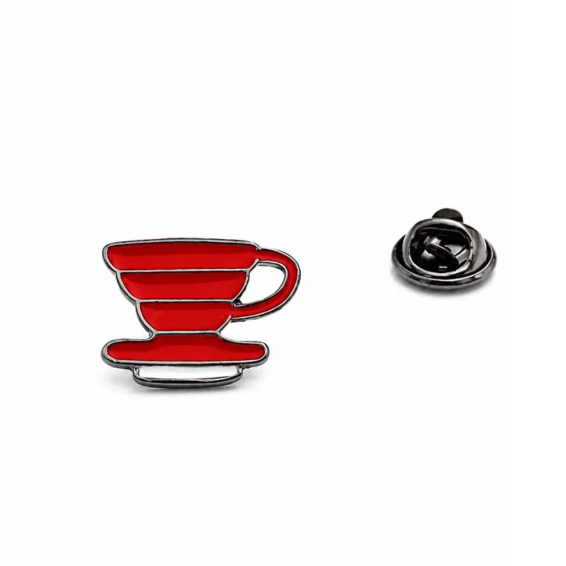 Pin en Forma de Gotero de Café V60 en Color Rojo - Accesorio para Amantes del Café