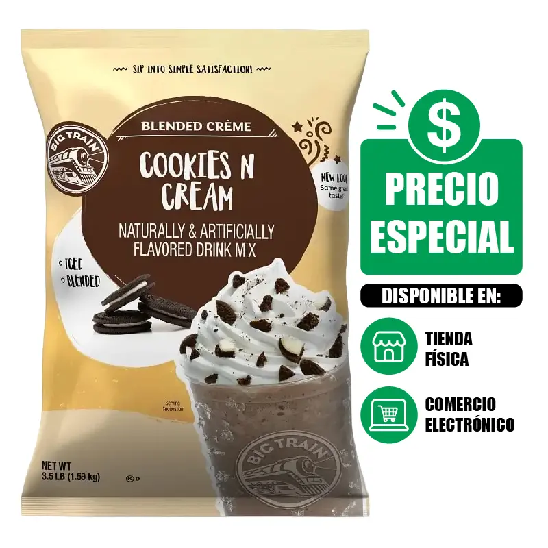 Polvo Big Train Cookies & Cream 1.59 Kg