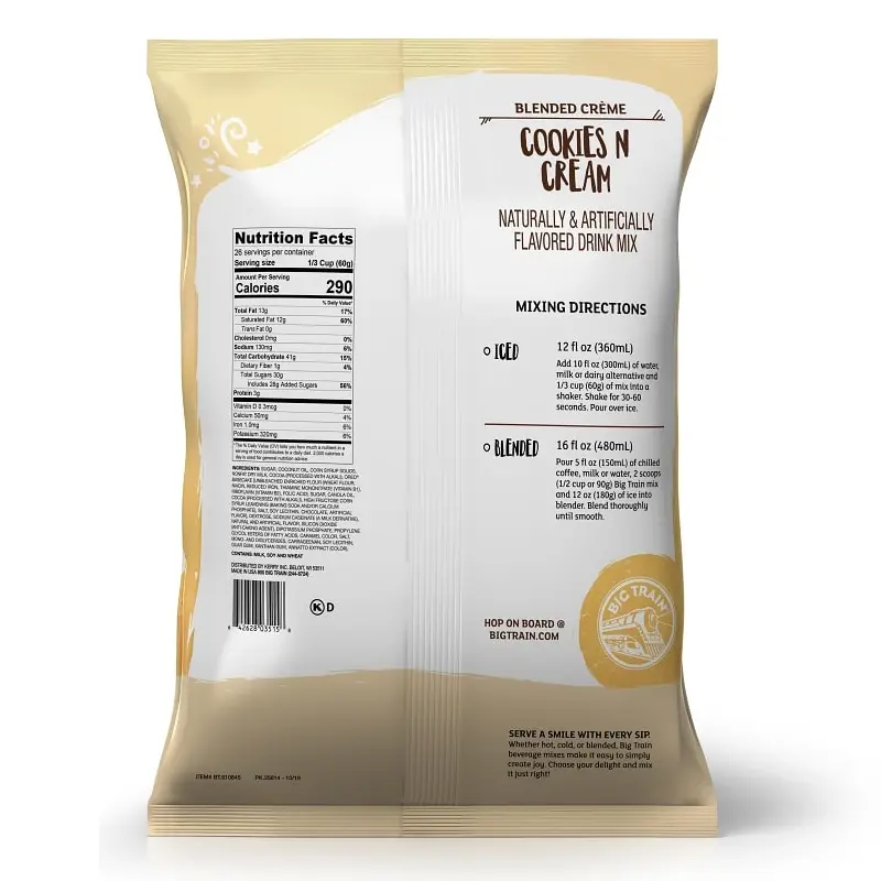 Polvo Big Train Cookies & Cream 1.59 Kg