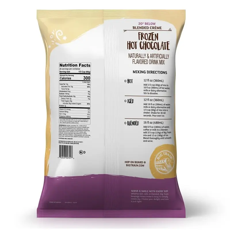 Polvo Big Train 20 Below Frozen Hot Chocolate 1.59 Kg