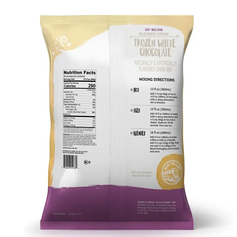 Polvo Big Train 20 Below White Chocolate 1.59 Kg