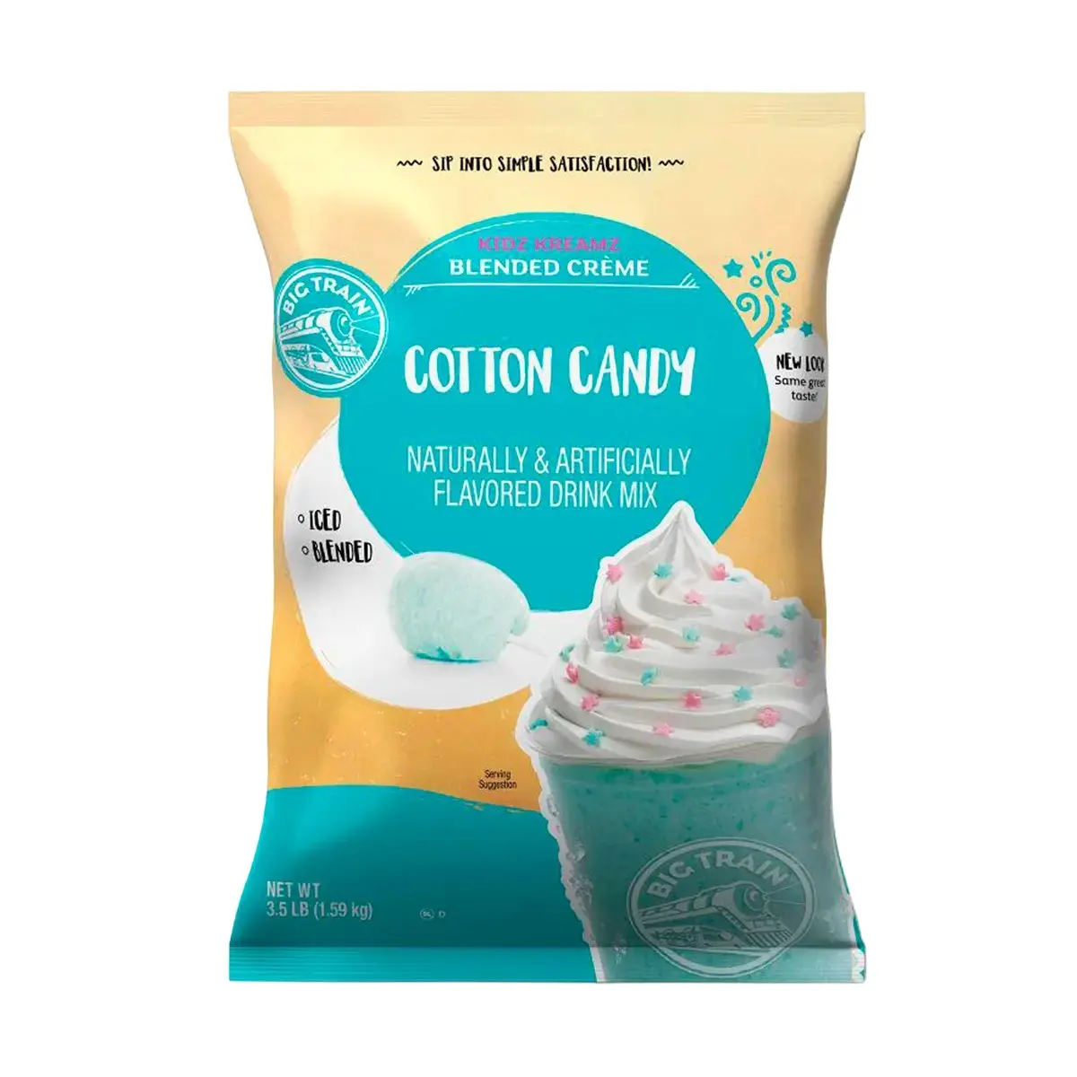 Polvo Big Train Sabor Algodón de Azúcar 1.59 Kg