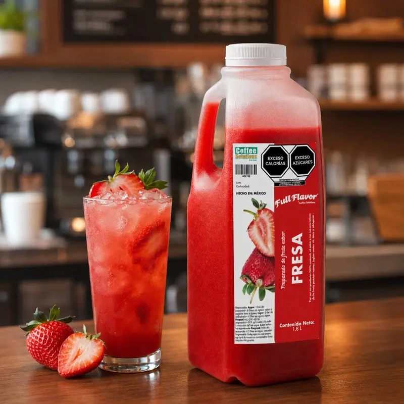 Preparado de Fruta Sabor Fresa 1800 ml – Para Bebidas, Frappé y Granita