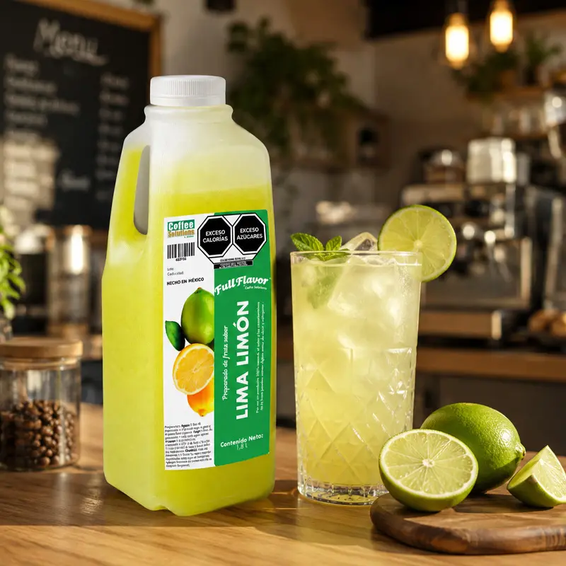 Preparado de Fruta Sabor Lima Limón 1800 ml – Para Frappés, Smoothies y Bebidas