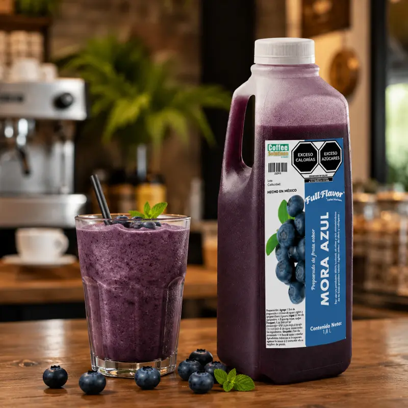 Preparado de Fruta Sabor Mora Azul 1800 ml – Para Bebidas, Frappé y Granita