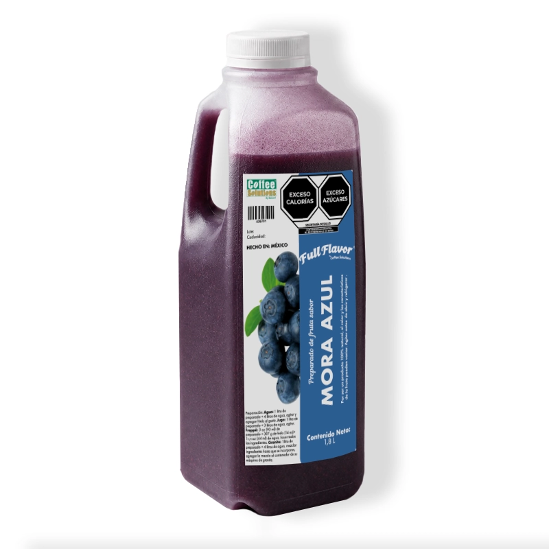 Preparado de Fruta Sabor Mora Azul 1800 ml – Para Bebidas, Frappé y Granita