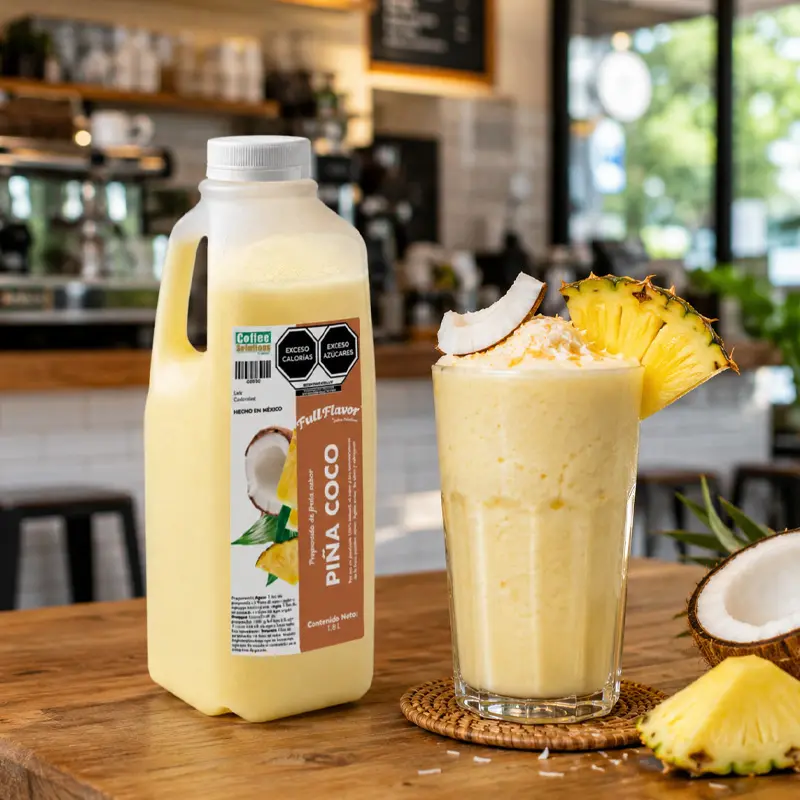 Preparado de Fruta Sabor Piña Coco 1800 ml – Para Frappés, Smoothies y Bebidas