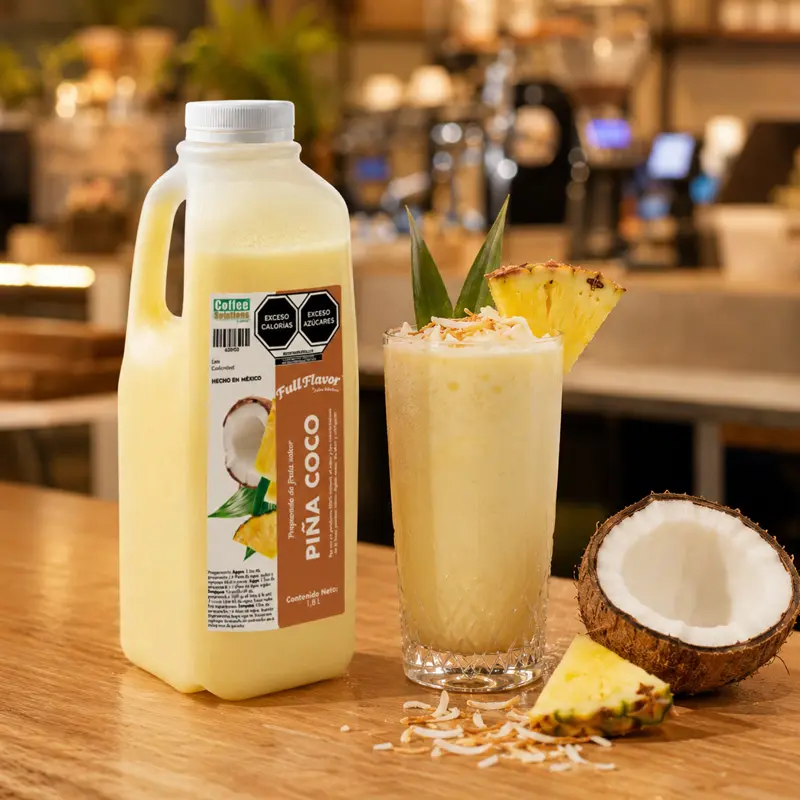 Preparado de Fruta Sabor Piña Coco 1800 ml – Para Frappés, Smoothies y Bebidas