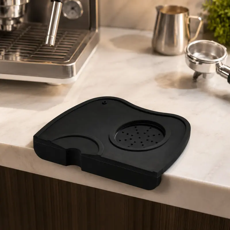 Tapete para Coffee Tamper de Caucho Negro. Modelo GR-5302