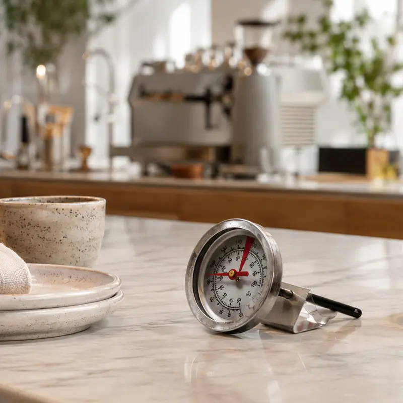 Termómetro con Funda y Soporte para Mandil de Barista