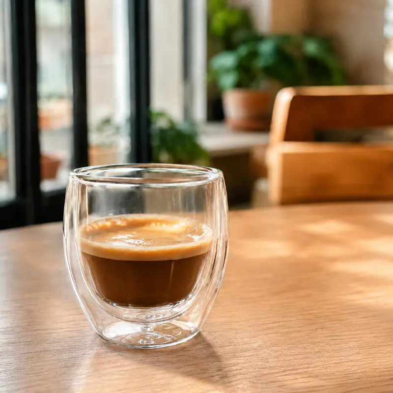 Vaso de Vidrio Doble Fondo 80 ml